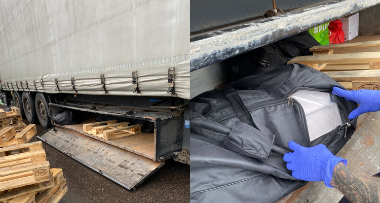 Över 100 kilo narkotika smugglades bakom avsågade lastpallar