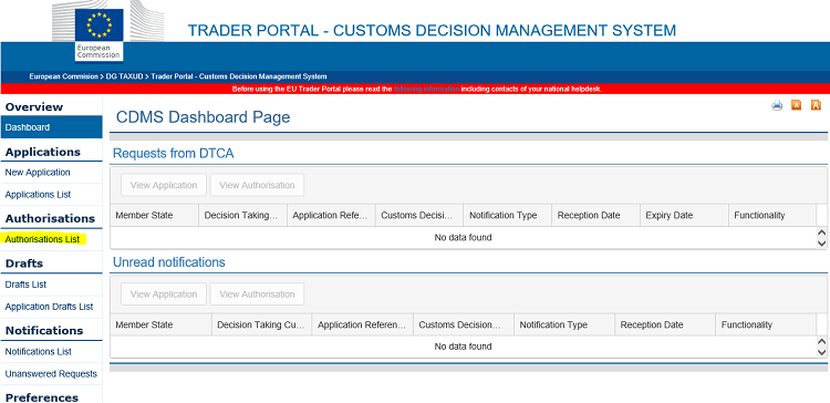 Sidan Dashboard, CMS