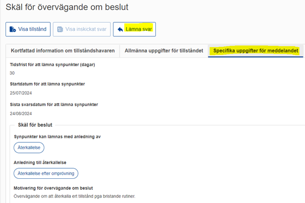 Bild på sidan Skäl för övervägande om beslut