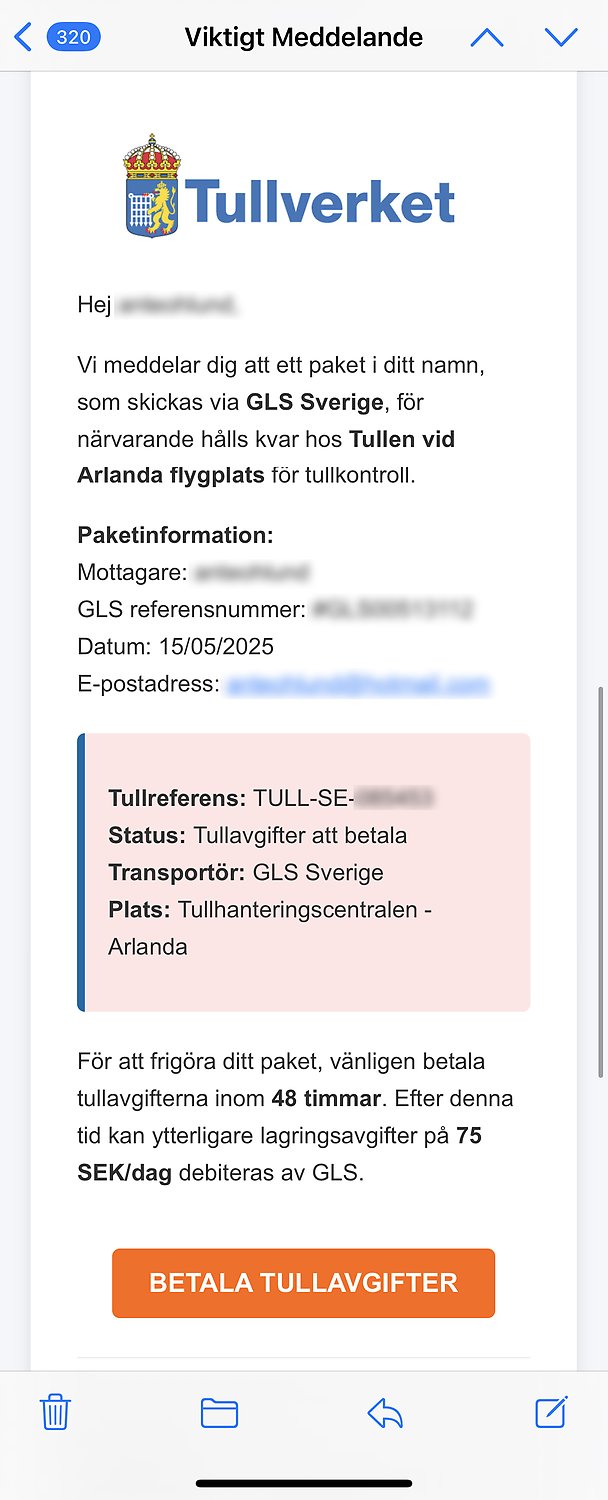Bild på bluffmejl.